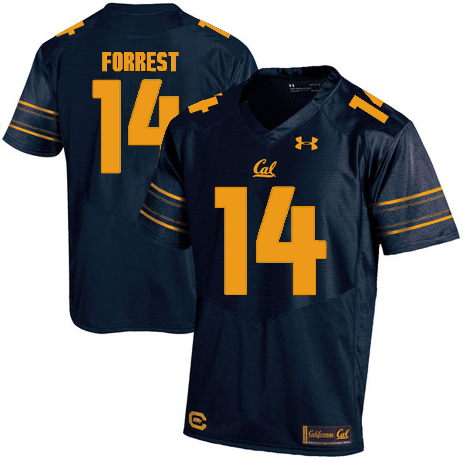 Men California Golden Bears #14 Chase Forrest Dark blue Customized NCAA Jerseys